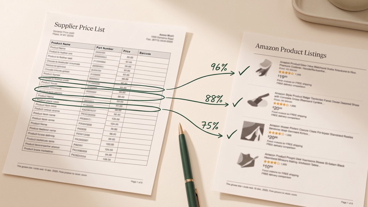 How to Match a Supplier Price List to Amazon ASINs Without Barcodes